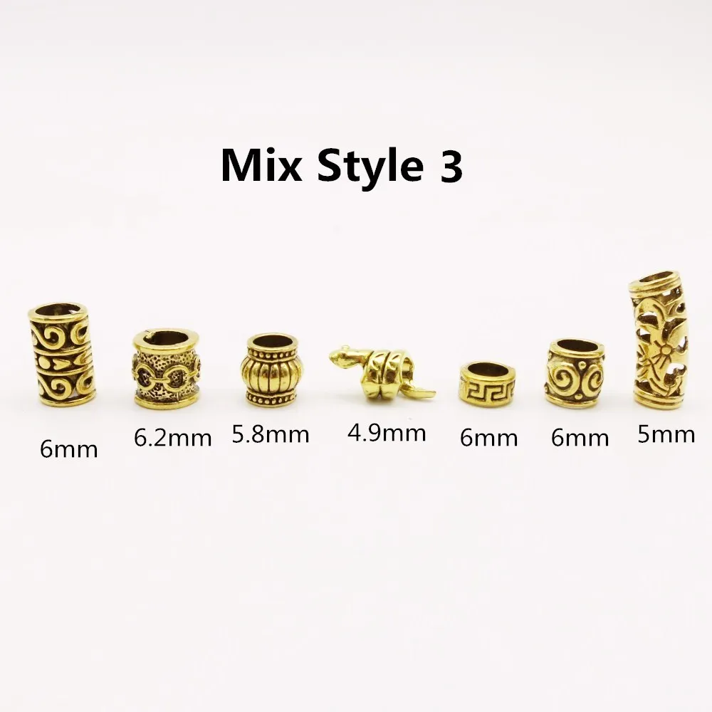 Mix Style 3 7 шт./упак. разных стилей viking, подвязанные лентой, с объемной волной, бороды, дредлоки, для увеличения объема, бусины кольца трубки для Аксессуары для волос - Цвет: Mix Style 3