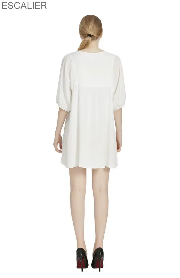 ESCALIER 2016 Женская винтажная Этническая Цветочная вышивка блузка свободная