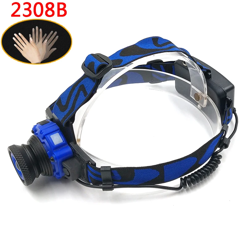 Litwod Z302308 Q5 светодиодный яркий налобный фонарь головной свет налобный светодиодный фонарик Встроенный перезаряжаемый аккумулятор Головной фонарь масштабируемый - Испускаемый цвет: D
