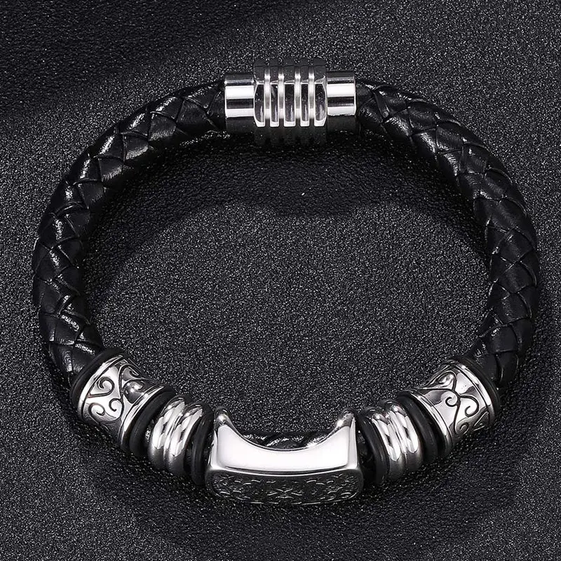 Мужские кожаные браслеты амулеты браслет мужские ювелирные изделия ручной