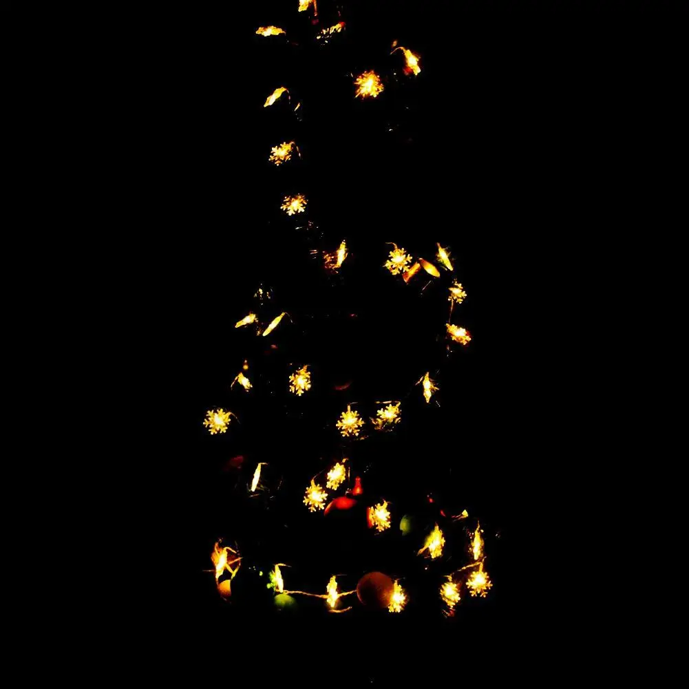 Новое поступление 20 светодиодных снежных хлопьев цветов Солнечная гирлянда