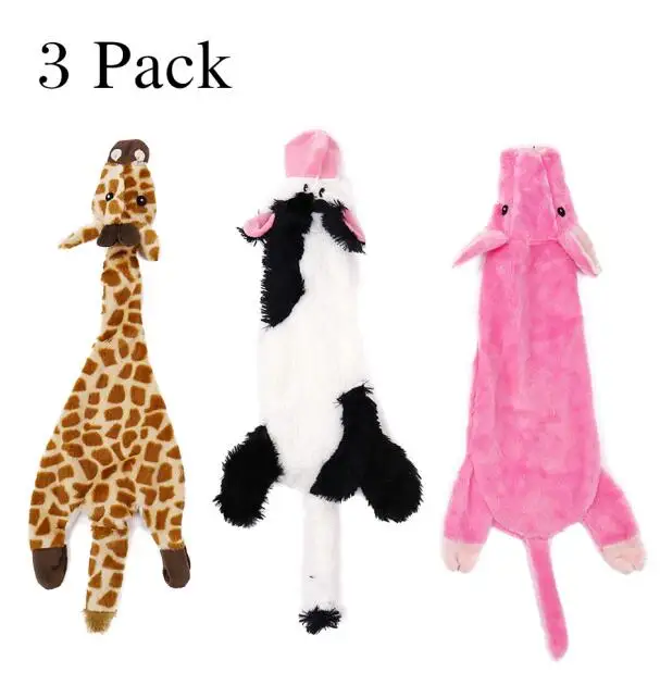 3pack Игрушка для собак Животные форма звук жевания игрушка пищащие животные плюшевые обучающие игрушки для собак долговечные жевательные пищалки пищащие игрушки для домашних животных - Цвет: 3pack