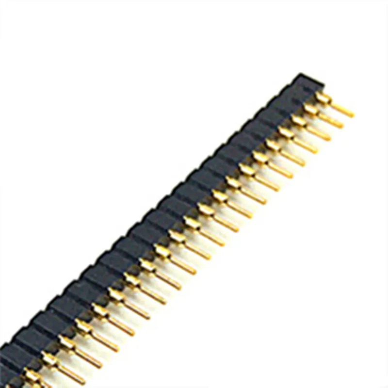 Шаг 2,54 мм 1*40 Pin 2*40 P Круглый Мужской Женский Однорядный/двухрядный штыревой разъем полосы PCB разъем для arduino - Цвет: 1x40p Gilt female