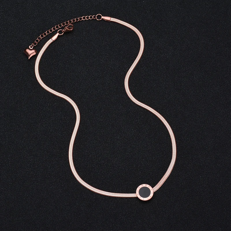 ELSEMODE змеиная цепочка высокого качества колье с римскими цифрами Женское