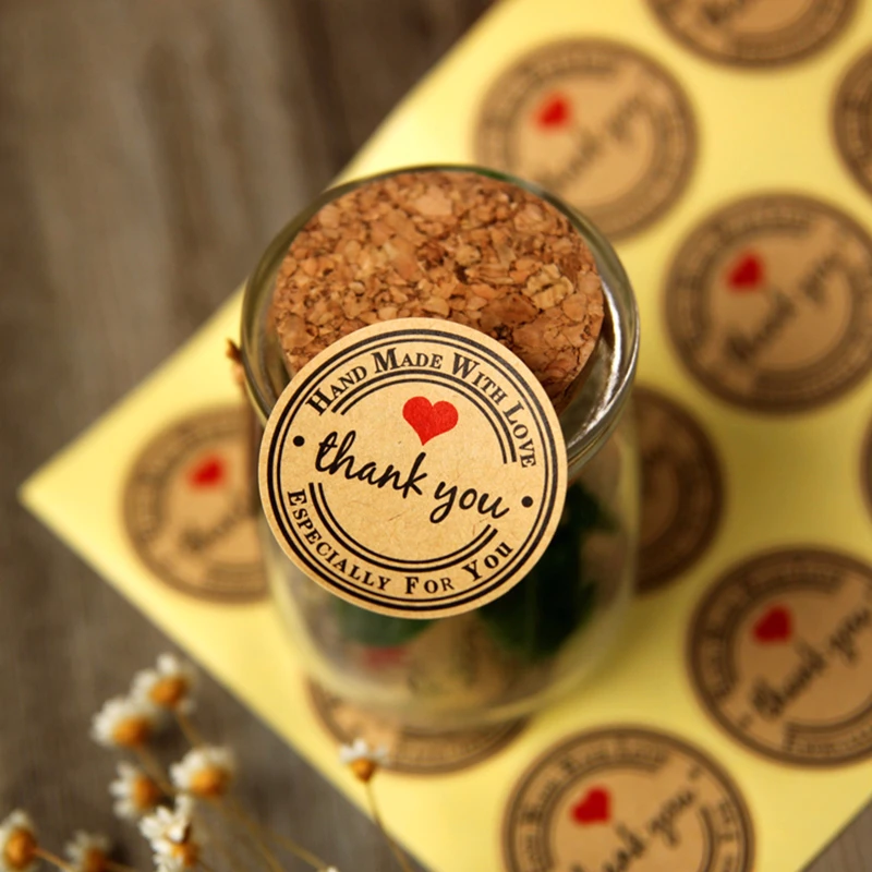 Благодарим Вас свадебные украшения конфетная коробка декоративные наклейки 60 шт./компл. Подарочные