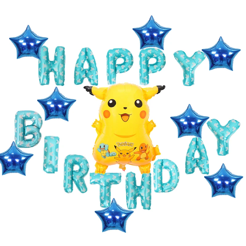 22 шт./компл. Pokemon GO Happy День рождения Декор Фольга воздушные шары надувные цифры
