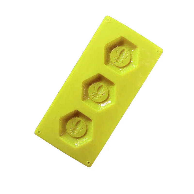 3 отверстия в форме пчелы силиконовая форма для торта мыла ручной работы мягкая