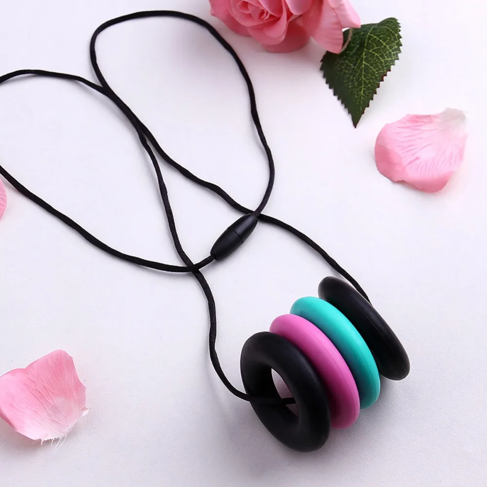 Прорезывания зубов Цепочки и Ожерелья Новая Мода Круглый Силиконовый Красочные