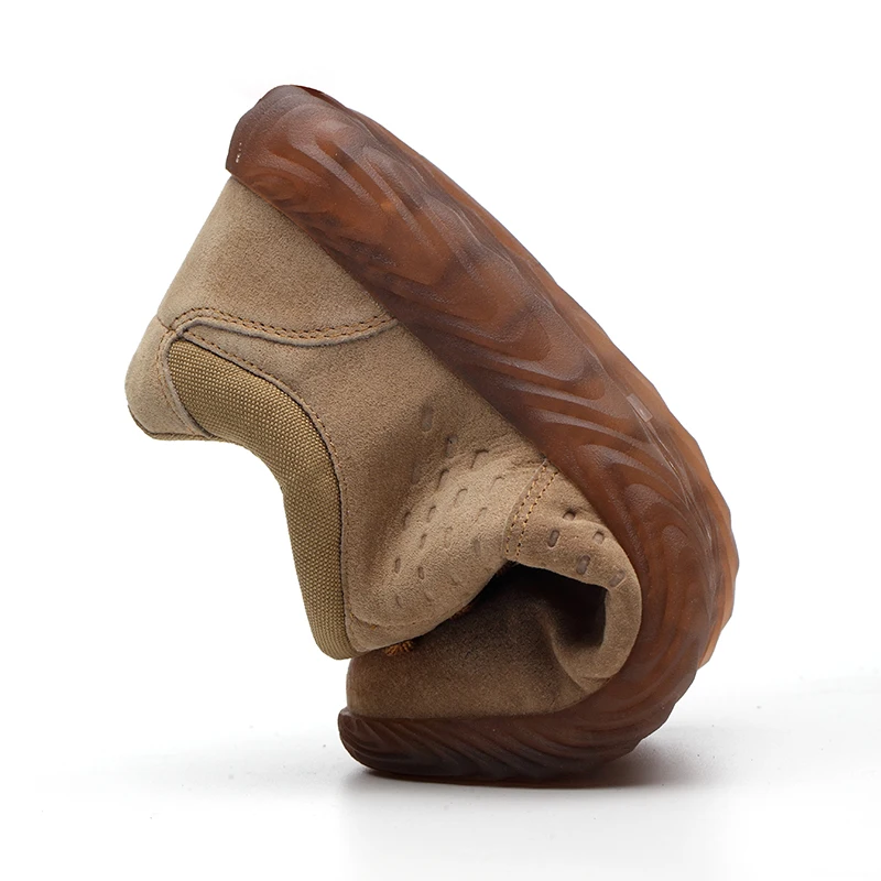 Кожаные защитные ботинки мужские рабочие со стальным носком Нескользящие мягкие