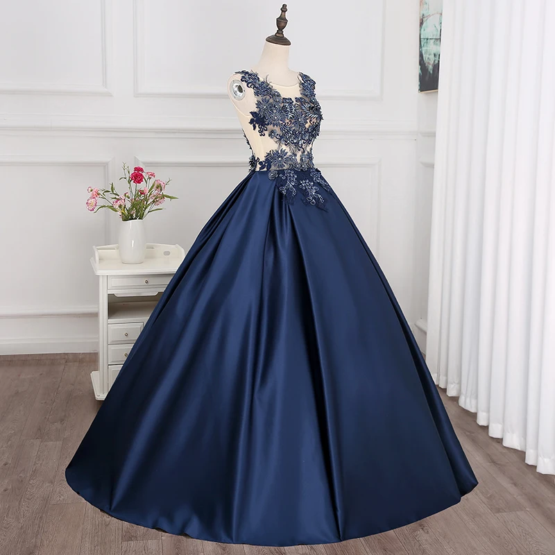 SSYFashion Новое Элегантное Длинное атласное вечернее платье невесты банкет темно