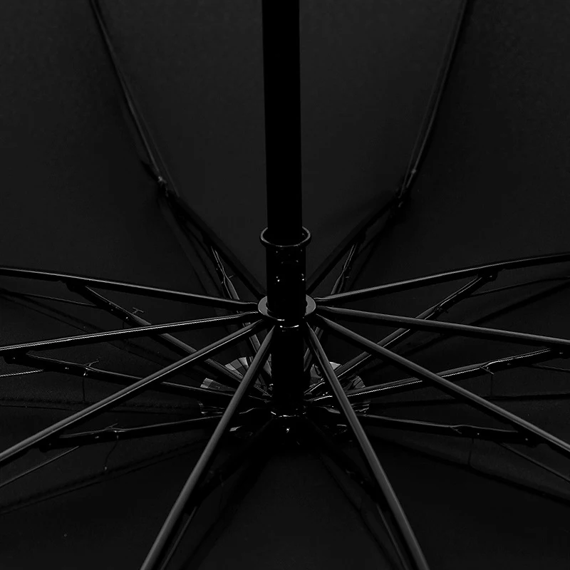 

HOT 10K Parasol Wind Resistant Three Folding Umbrella Rain Women Auto Luxury Big Windproof Umbrellas Rain For Men Black Coating