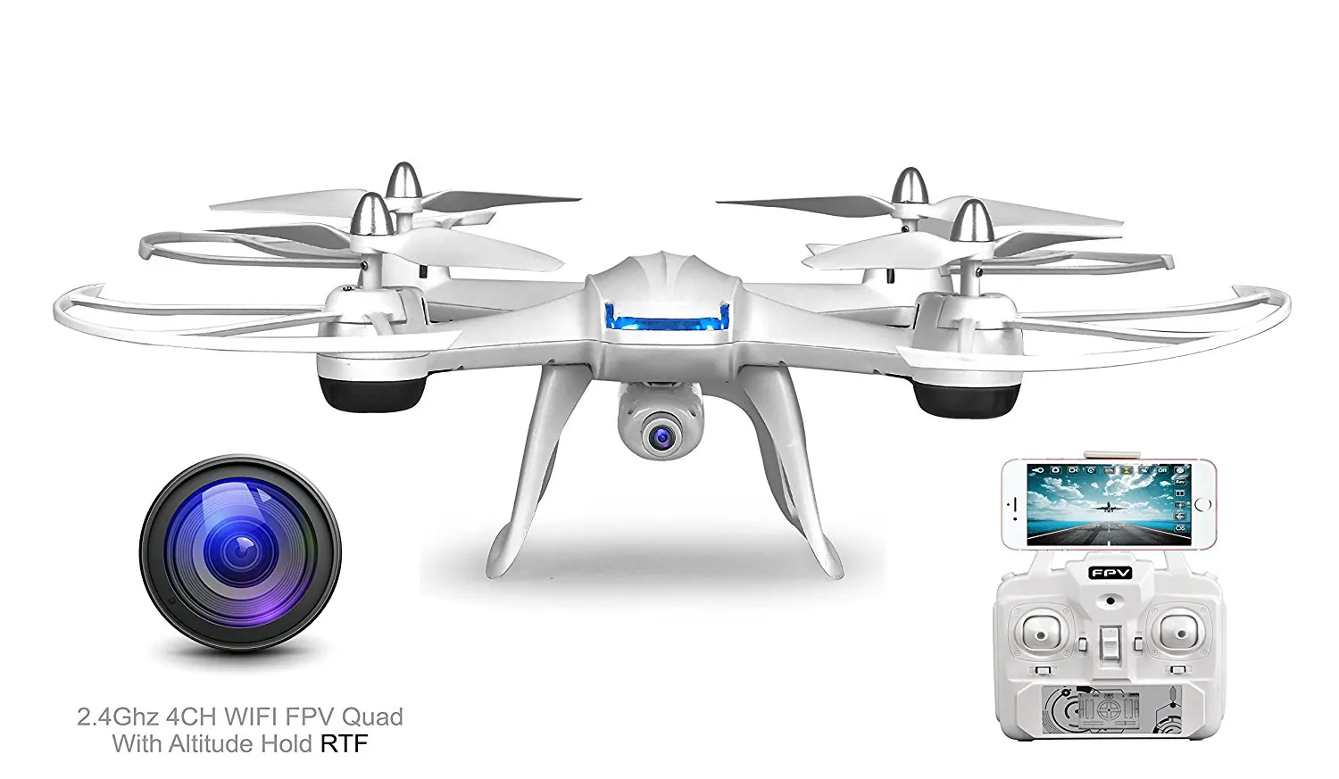 EBOYU(TM) DM009 FPV Радиоуправляемый Дрон в реальном времени 2 4 ГГц Wi-Fi 6-осевой