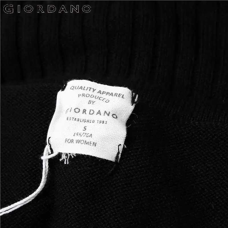 Giordano женское трикотажное платье с воротником-черепахой вязаное длинными