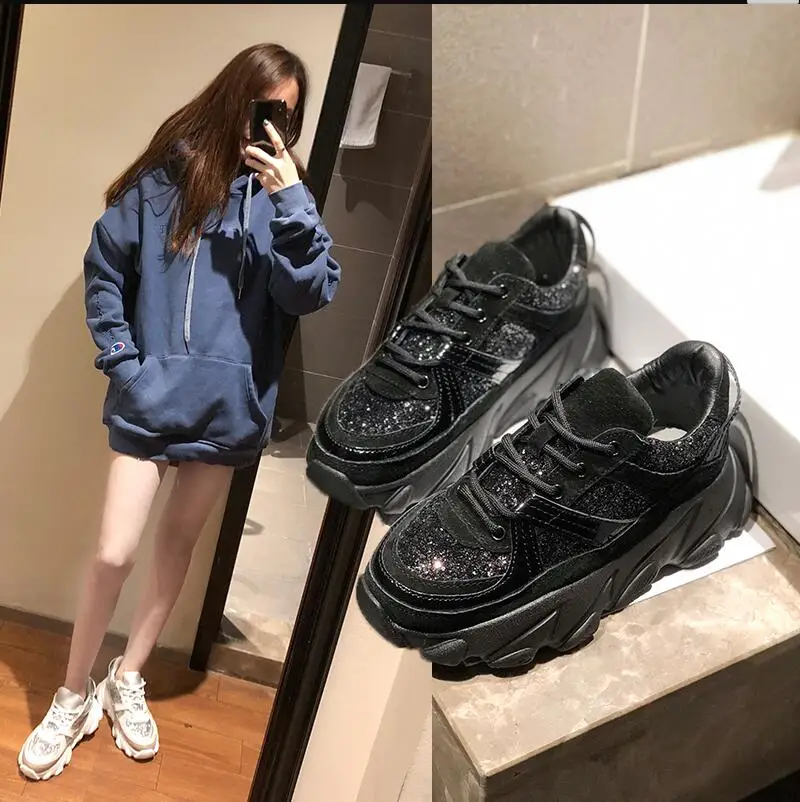 2019 удобная женская повседневная обувь на платформе женские кроссовки модная