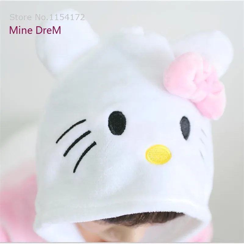 Kigurumi Hello kitty Косплей комбинезоны пижамы мультфильм животных Костюм взрослые
