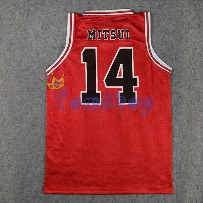 No 14 Mitsui Аниме SLAM DUNK Косплей Shohoku баскетбольная команда#11 Kaede Rukawa красный Джерси Топы рубашка жилет спортивная форма - Цвет: No 14 Mitsui