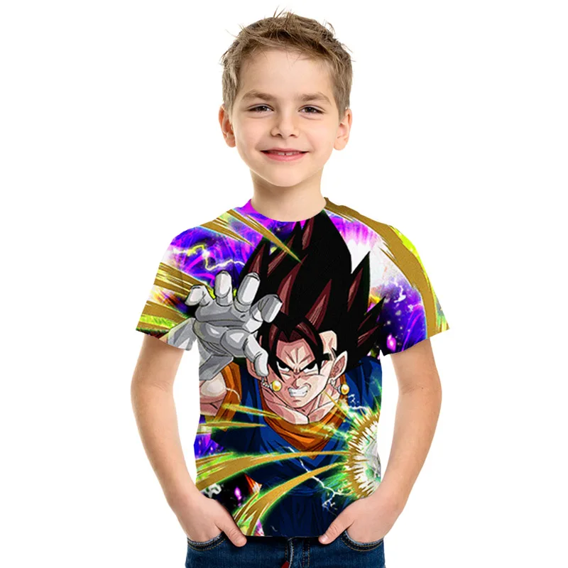 Детская футболка с принтом Dragon Ball Z Ultra Instinct, футболка с 3D принтом «God Son Goku Super Saiyan», мужская летняя забавная футболка с круглым вырезом для родителей и детей