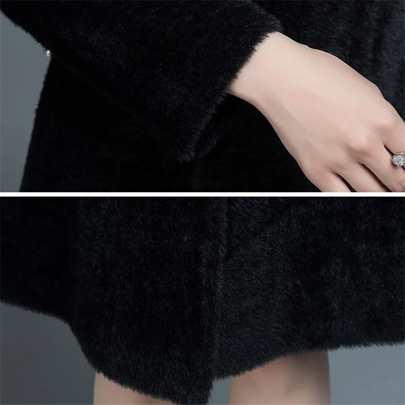 Куртка женская средней длины однобортное женское шерстяные пальто зимнее