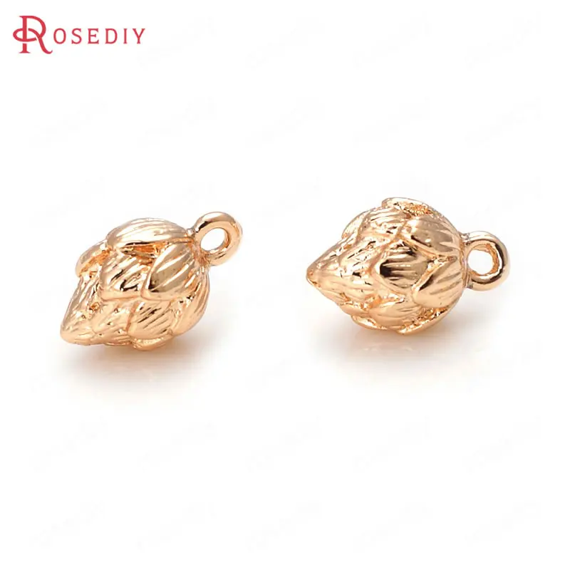 Латунные подвески в виде бутонов лотоса 7x11 5 мм 24 к цвета шампанского|lotus charm|diy jewelry