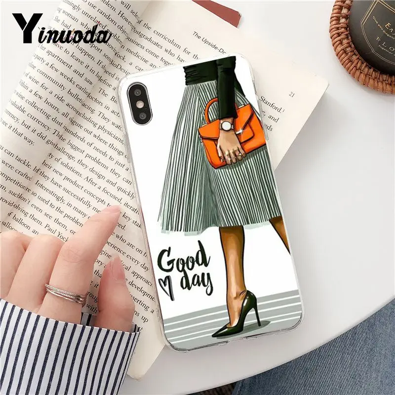 Yinuoda модный силиконовый прозрачный чехол для iPhone 8 7 6 6S Plus X XS MAX 5 5S SE XR