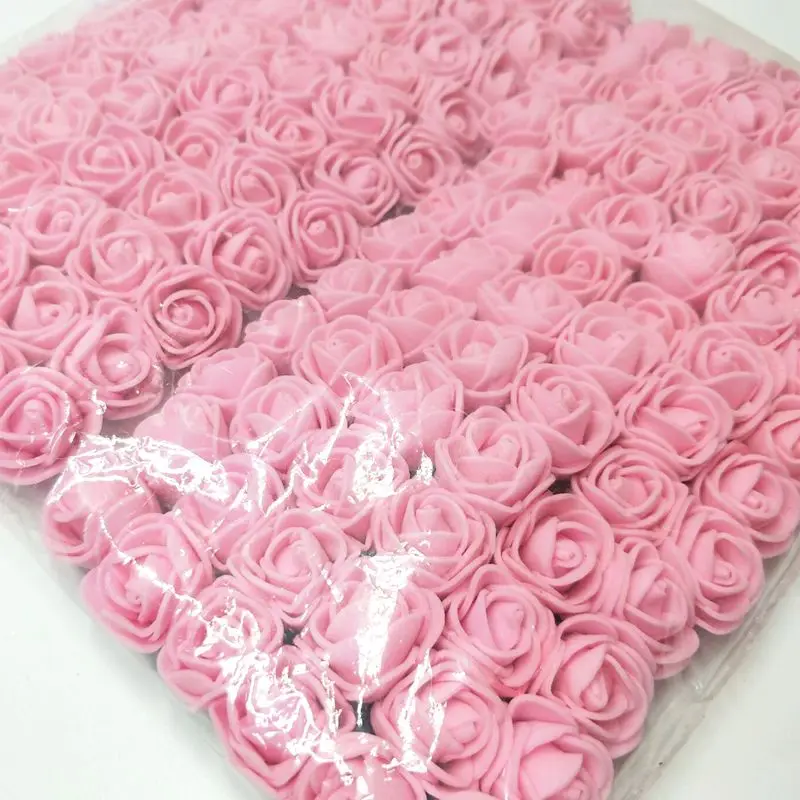 pink 144 шт./лот, 2 см, искусственные Искусственные цветы из пенопласта, букет, украшение для свадебного фестиваля, сделай сам, F003 - Цвет: pink