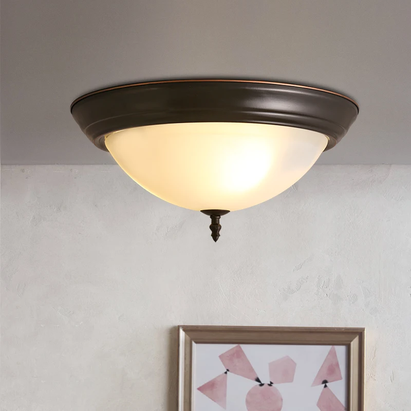 

IWHD Vintage Iron Ceiling Lamp Home Lighting Fixtures Glass LED Ceiling Lights Retro Living Room Bedroom Avize Cafe Luminaira