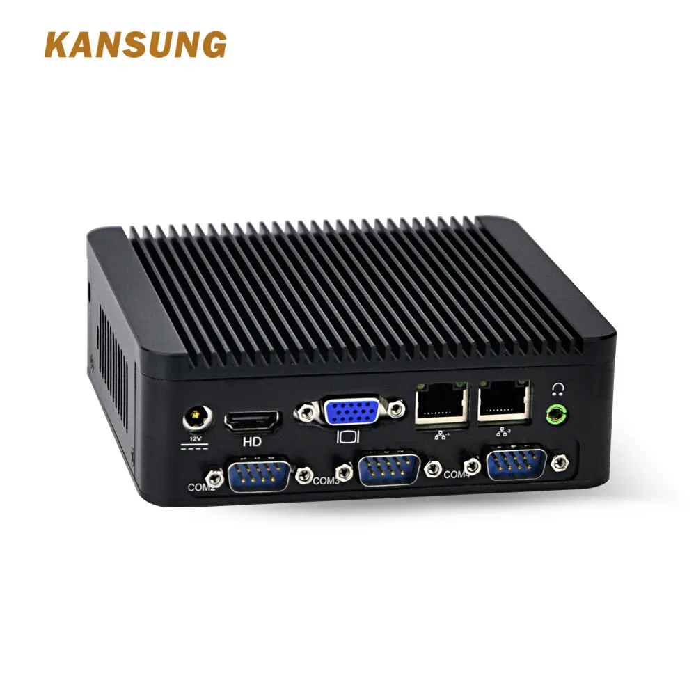 4 RS232 Dual Lan Firewall Nettop K190P Intel Celeron J1900 Mini Computer Linux Windows 10 Fanless Barebone Desktop PC