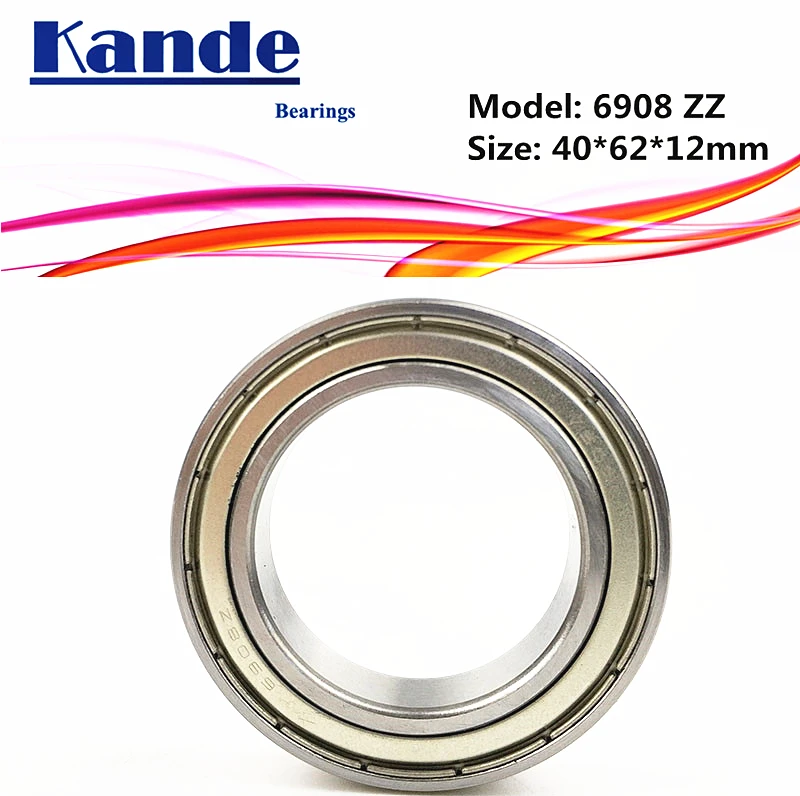 6908 ZZ 2 шт ABEC-1 40x62x12 6908ZZ тонкий секционный глубокий паз шарикоподшипник 61908 |
