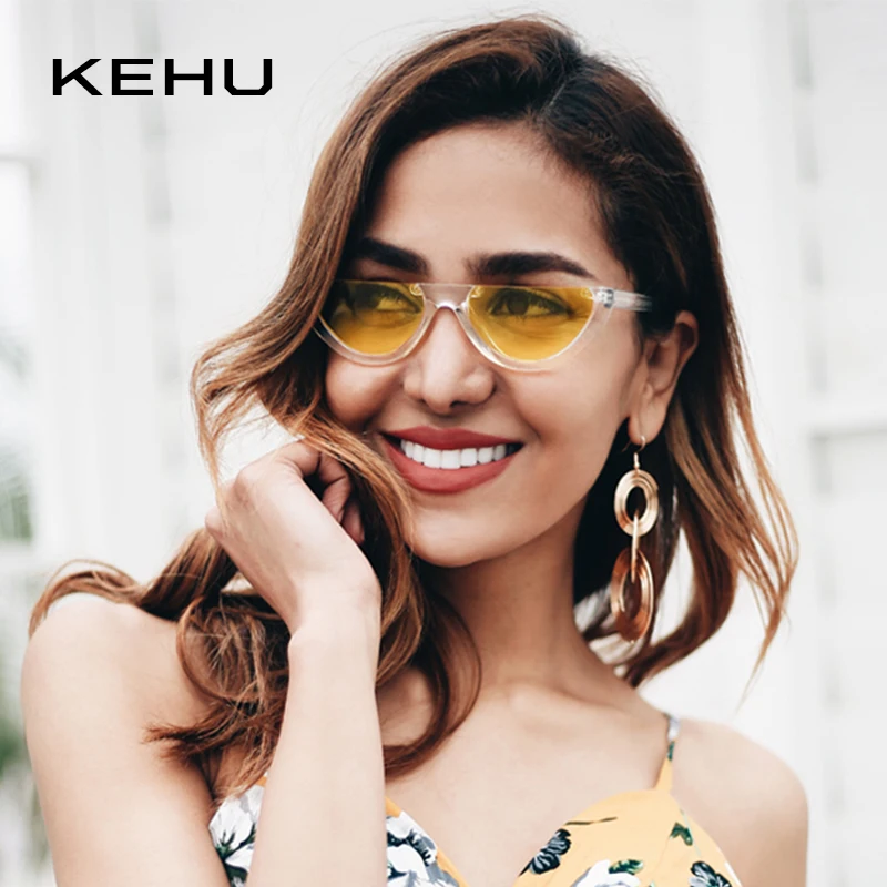 Солнцезащитные очки KEHU Полуободковые модные Роскошные декоративные кошачий