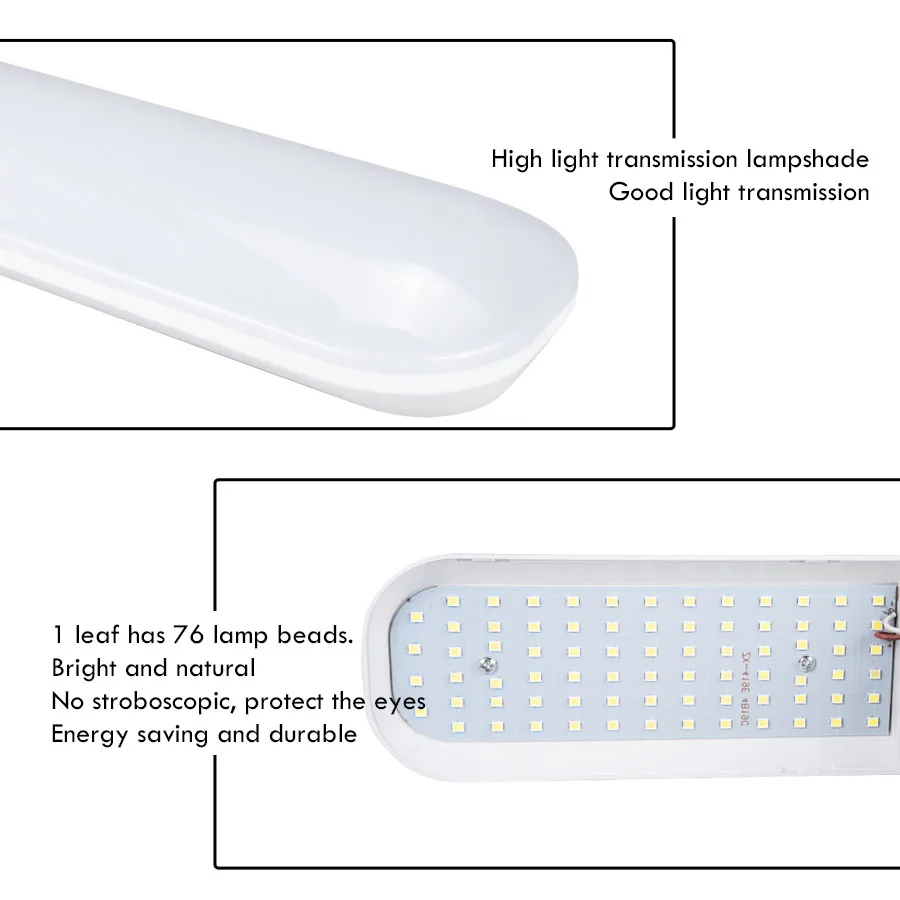 

EeeToo 85-265V LED Bulb E27/B22 Ceiling Fan Lamp For Living Room Foldable Fan Blade LED Bulb Lighting 30W 45W Ceiling Light Home