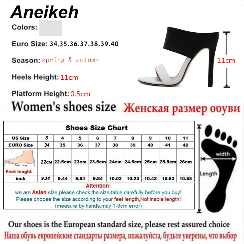 Aneikeh/Модные женские босоножки; шлепанцы; пикантные босоножки на тонком каблуке; женские шлепанцы на полой подошве; женская обувь на высоком каблуке; Размеры 35-40
