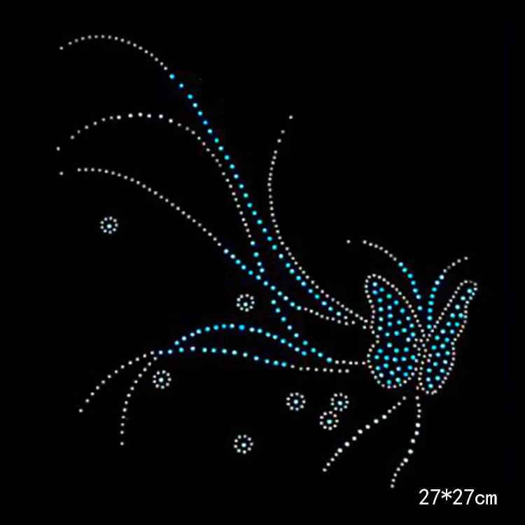 

10 pc/lot !Gorgeous butterfly hotfix rhinestones heat transfer design iron on motifs patches,rhinestone applique