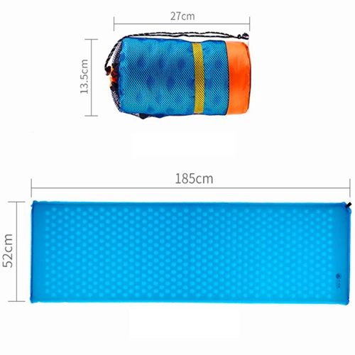 Blue cushion VILEAD Сверхлегкий надувной коврик для кемпинга 185*52 см, портативный автоматический коврик для сна, надувная кровать для походов и путешествий - Цвет: Blue cushion