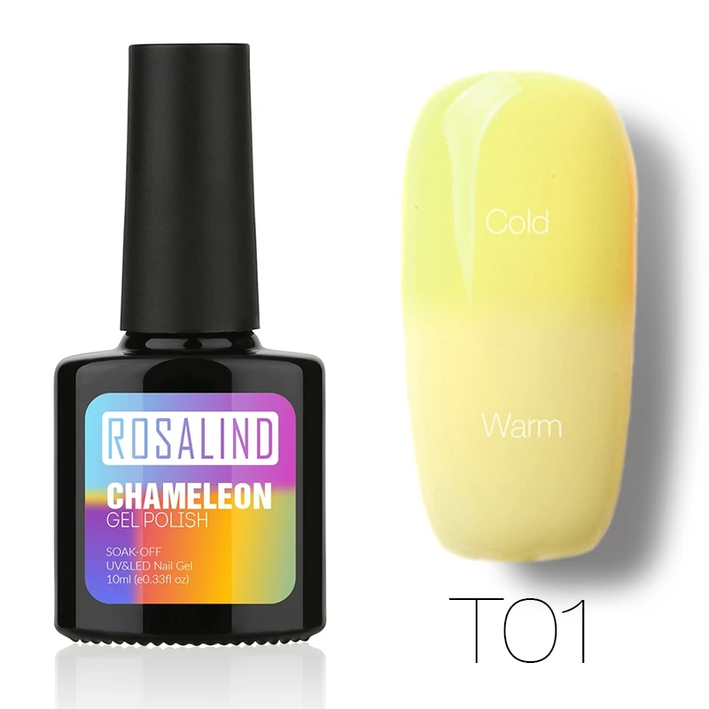 ROSALIND лак для ногтей 10 мл флакон черный цвет меняющий температуру нужна основа и