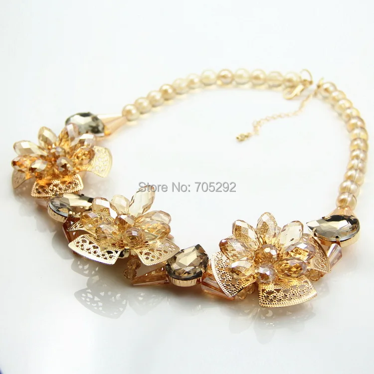 Новинка роскошное Золотое шампанское эффектное ожерелье-чокер для женщин |