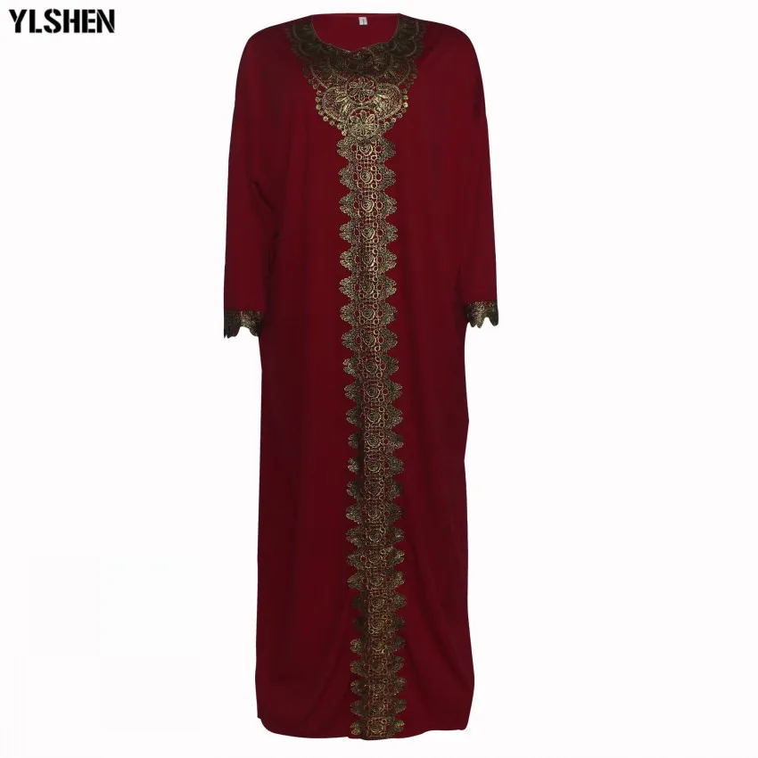 Wine red Супер размер африканские платья для женщин Дашики золото вышивка африканская юбка одежда супер стрейчевое женское платье Grand Boubou Africain платье - Цвет: Wine red