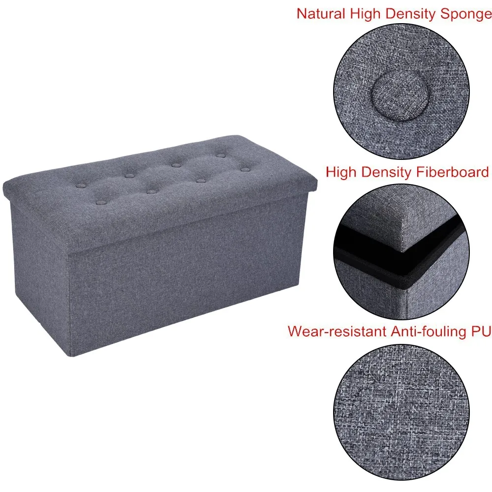 76x38x5 см сиденье сильная грузоподъемность Pouffe ящик для хранения кубической формы белье для дома и офиса Многофункциональный складной стул