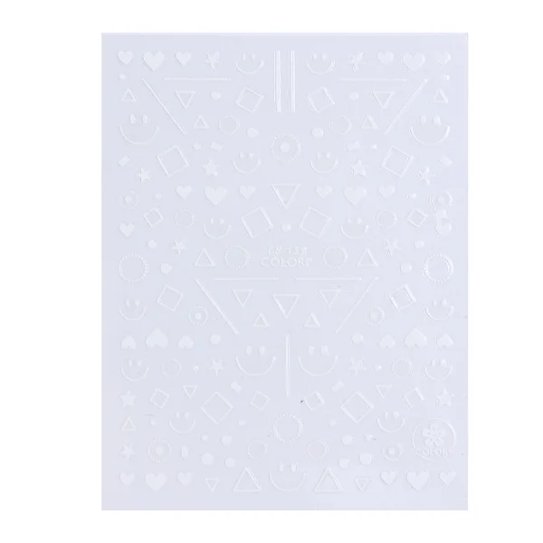 CB139 White 3D наклейки со звездами и цветами, наклейки для ногтей, клейкие накладки, черно-белые буквы, слайдер для дизайна ногтей, 3D аксессуары, украшения CHCB133-141 - Цвет: CB139 White