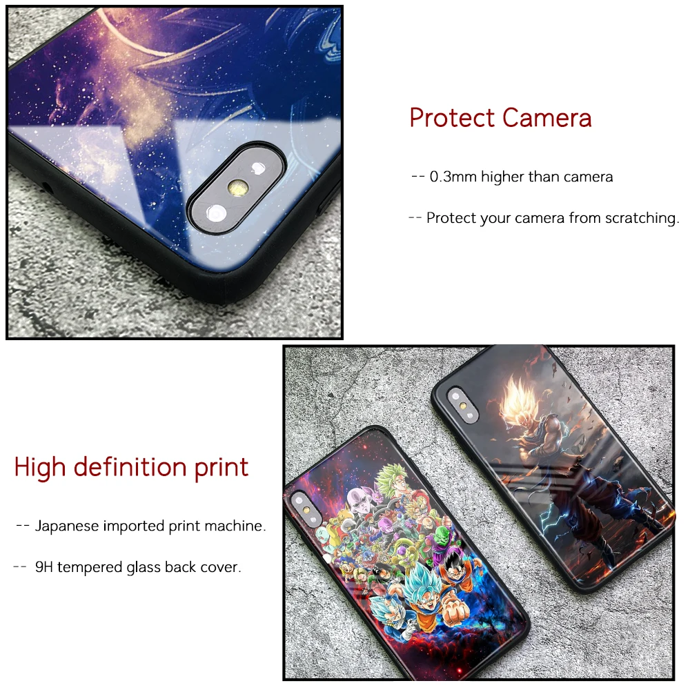FinderCase для iPhone X закаленное стекло Dragon Ball z чехол для iPhone 6 6S 7 8 plus X XR XS MAX 11 pro max