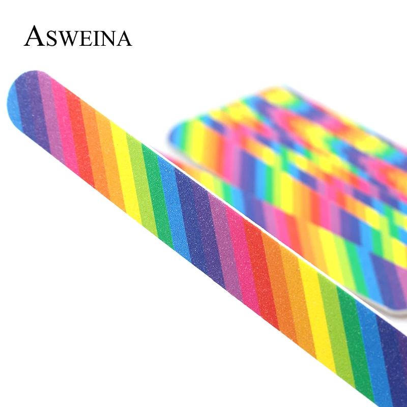Пилки для ногтей ASWEINA 5 шт./компл. радужного цвета 17 9 мм деревянные материалы
