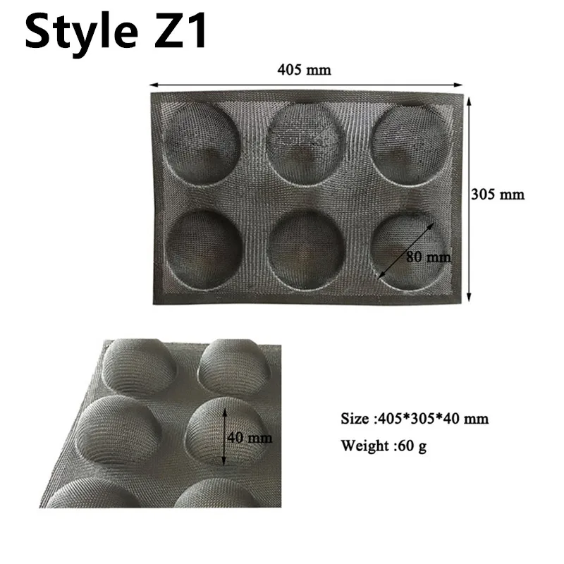 Style Z1 SHENHONG, различные формы, перфорированная форма для хлеба, силиконовая форма из стекловолокна, антипригарный Тарт, лоток для багета, буханка, форма для выпечки, перфорированная форма - Цвет: Style Z1