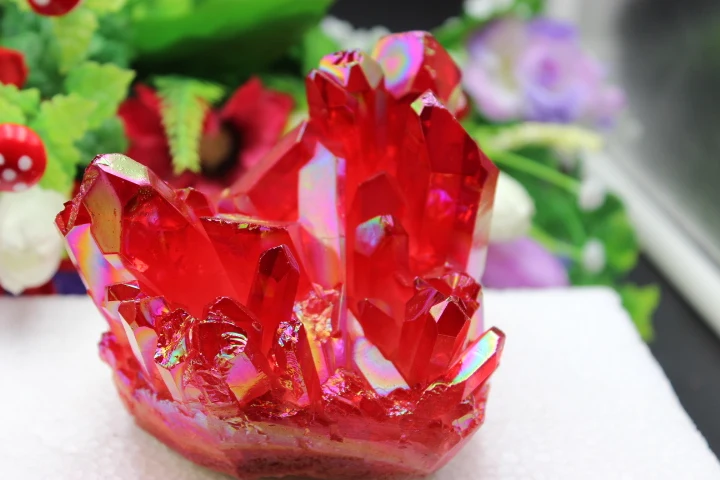 

80 grams of natural quartz crystal red angel aura's wand A68