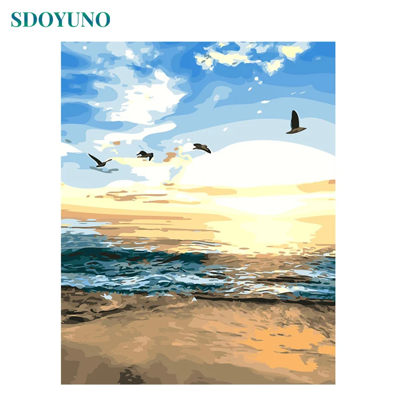 SDOYUNO Venice at dusk Landscape Framed Wall Pictures For Living Room Painting By Numbers For Adults Morden Wall Art DIY - Цвет: 1327