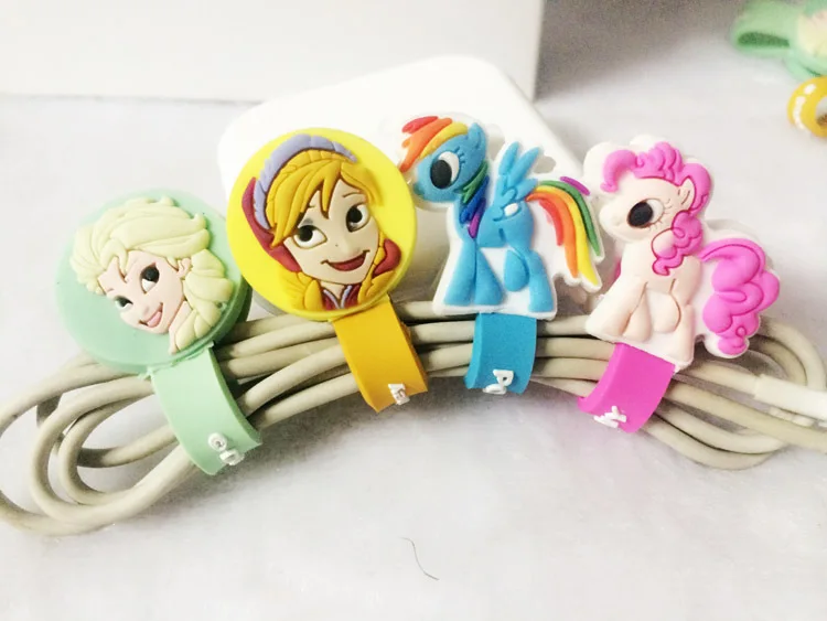 10 шт./лот держатель шнура для наушников с мультяшным единорогом кабеля USB