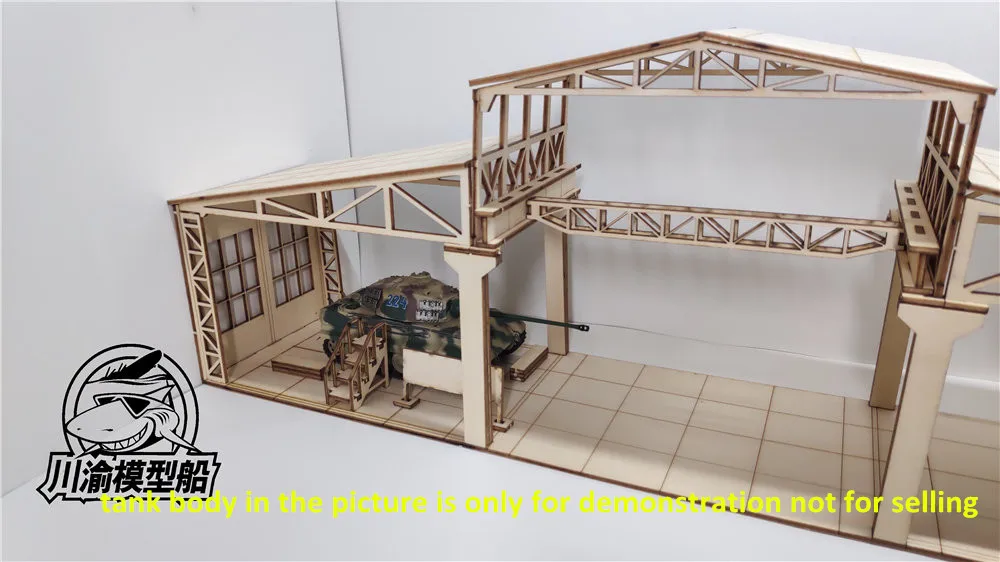Масштаб 1/72 фабрика танка гаражный ремонтный цех сцена Диона сделай сам