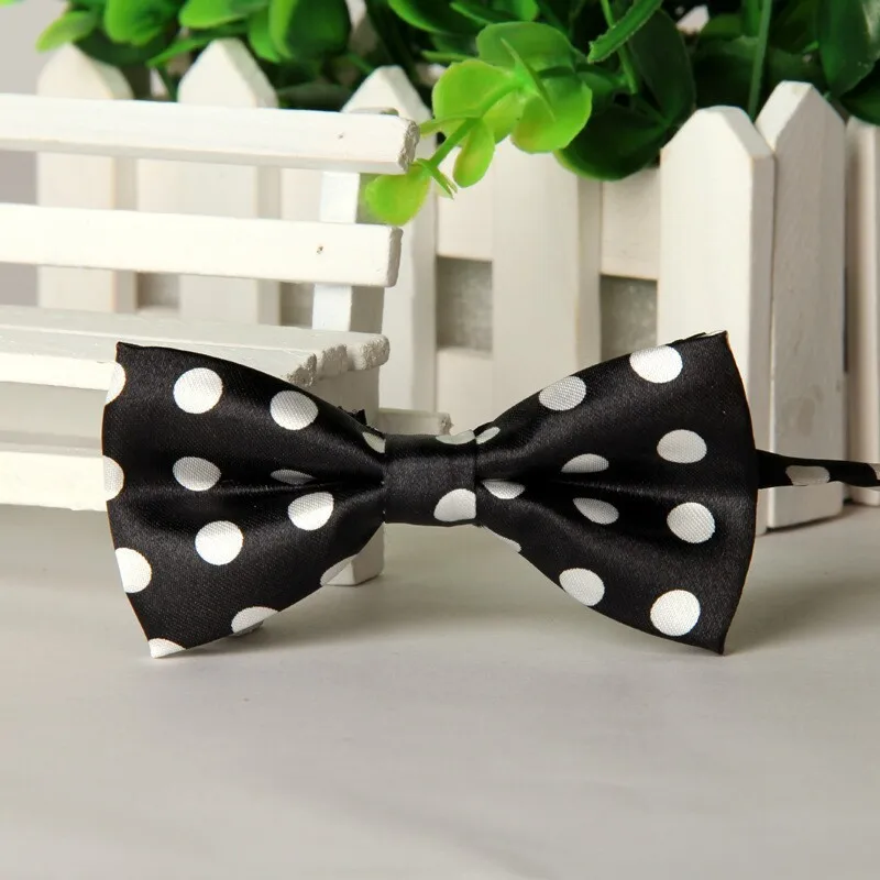 

SHENNAIWEI new boys black white big dot self tie bow ties 10cm 5cm
