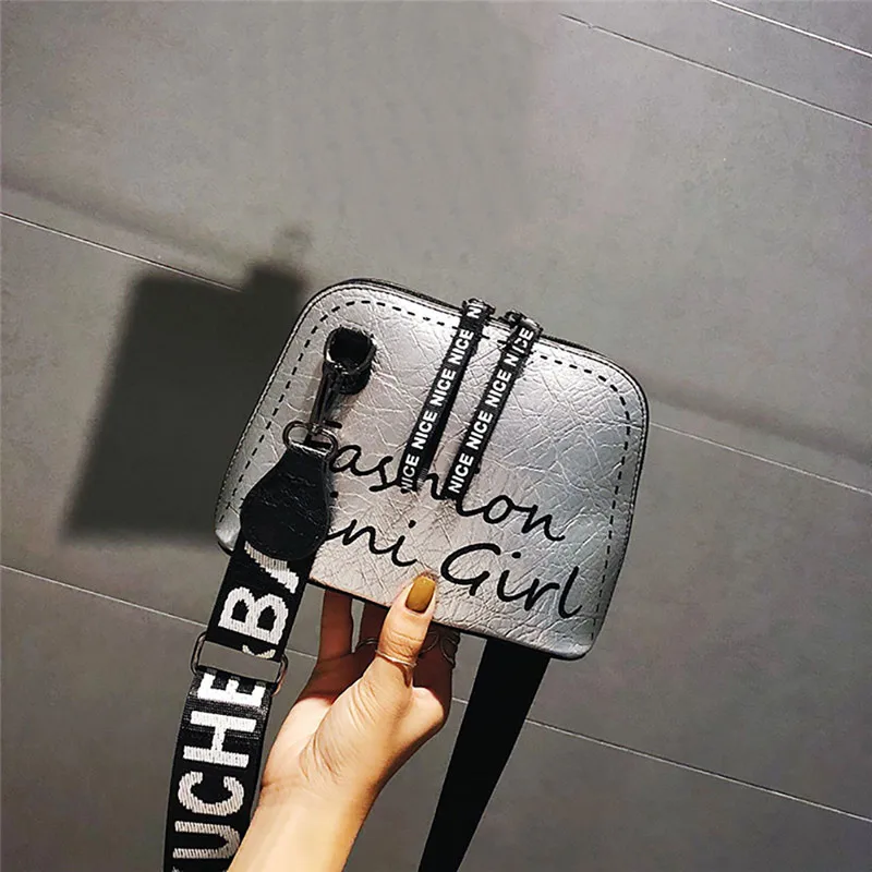 LADSOUL Crossbody shoulder bag Women Bag Tide Shell Wide Shoulder Strap Wild Letters Canta mochilas | Багаж и сумки