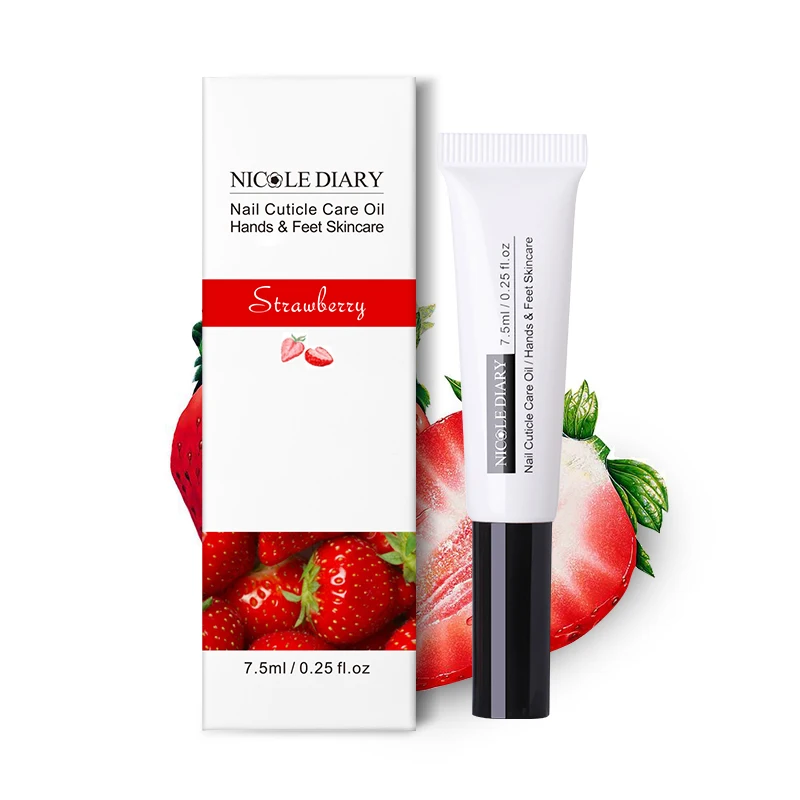 Strawberry NICOLE DIARY 1 шт. 7,5 мл ревитализатор кутикулы для ногтей питательное масло для нейл-арта Лечение маникюр смягчение Ручка инструмент для ногтей кутикулы масляная ручка - Цвет: Strawberry