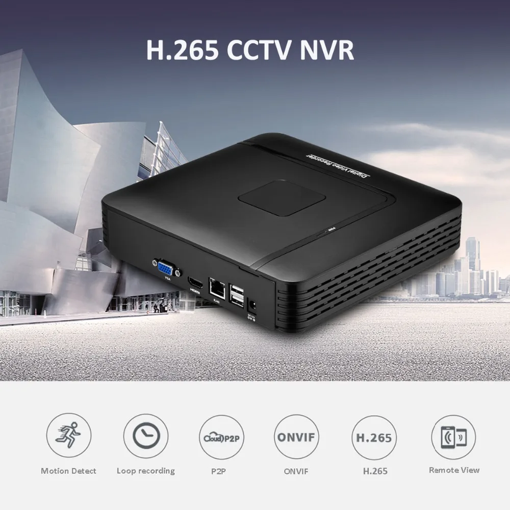 AZISHN H.265 CCTV NVR 16CH 5MP/8CH 4MP безопасности видео рекордер Макс 5MP обнаружения движения ONVIF P2P HDMI VGA FTP XMEye CCTV NVR