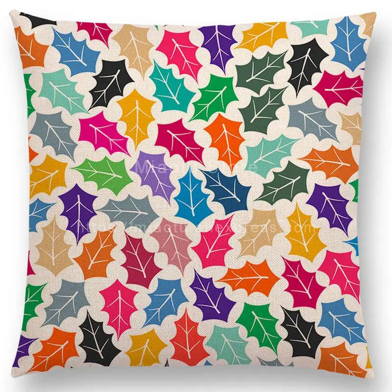 Чехол для диванной подушки с цветами листьями точками звездами волнами